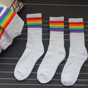 calcetines orgullo lgbt gay blancos media pierna