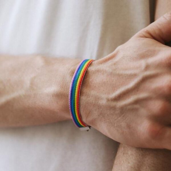 pulsera arcoiris pulsera de tela del orgullo gay lgbt pulsera lgbt tela