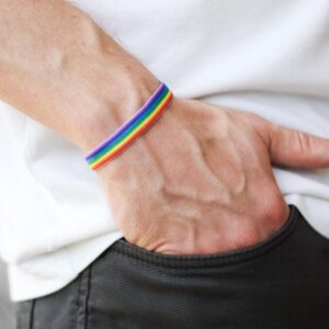 pulsera arcoiris pulsera de tela del orgullo gay lgbt pulsera lgbt tela pulsera orgullo gay